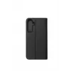 JUST MUST JM Stand Flip Case Samsung Galaxy A35 5G, melns – PU ādas maciņš ar karšu kabatām un statīvu
