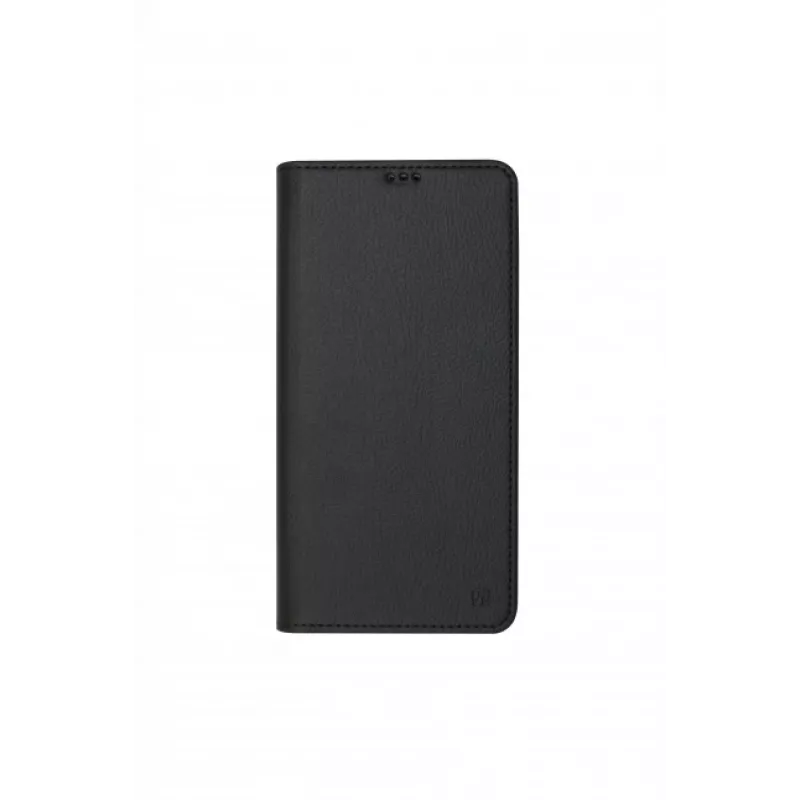 JUST MUST JM Stand Flip Case Samsung Galaxy A35 5G, melns – PU ādas maciņš ar karšu kabatām un statīvu