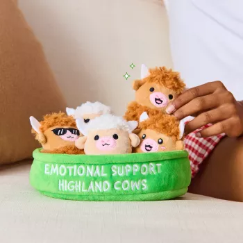 Just Play Emotional Support Highland Cow Plush Toy - Brūns, 10 collas