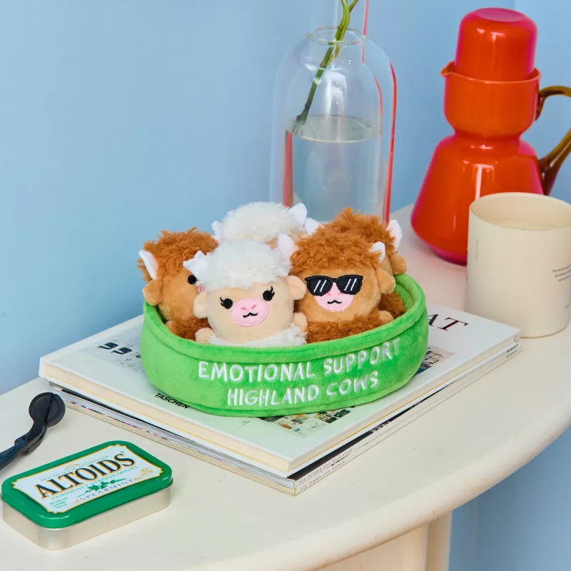 Just Play Emotional Support Highland Cow Plush Toy - Brūns, 10 collas