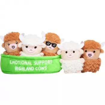 Just Play Emotional Support Highland Cow Plush Toy - Brūns, 10 collas