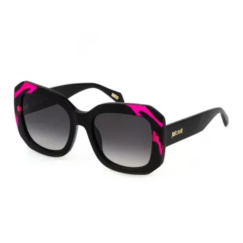 JUSTCAVALLI sieviešu kvadrātveida saulesbrilles SJC085-5409P2, Havanas brūns rāmis, brūnas polarizētas lēcas, 54mm