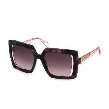 JUSTCAVALLI Sieviešu saulesbrilles SJC027-5309SJ - Melns kvadrātveida rāmis ar pelēkiem gradienta lēcām - 53mm