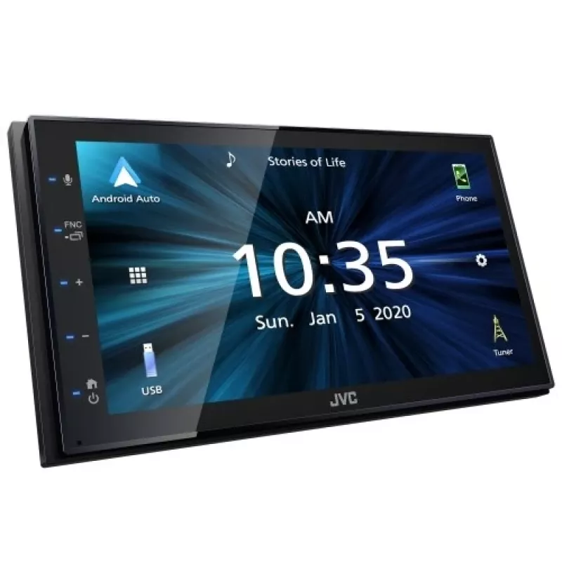 JVC KW-M560BT 6.8 inch Bluetooth automašīnas multivides uztvērējs ar 13 joslu ekvalaizeru, Android atspoguļošanu, 3 priekšizejām un aizmugurējo USB