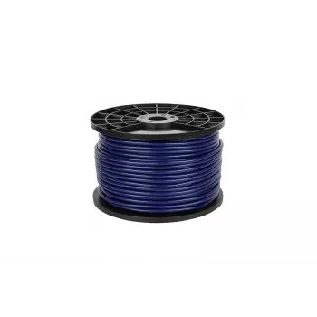 KAB0605C 6mm stereo mikrofona kabelis zils - vairumā, 2x0.22mm² OFC, spirālveida ekrāns, PVC apvalks