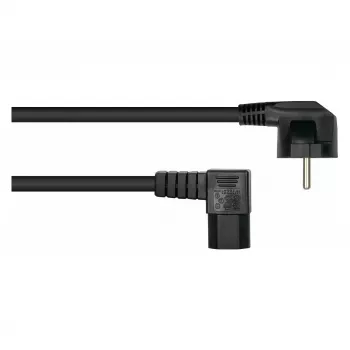 Kabelmeister 3m barošanas vads, CEE 7/7 Schuko uz IEC C15, 90° leņķī, melns