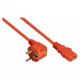 Kabelmeister 3m Schuko (CEE 7/7) uz C13 strāvas vads, 90° leņķa, oranžs