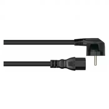 KABELMEISTER leņķa Schuko uz IEC C15 strāvas vads 0.5m melns
