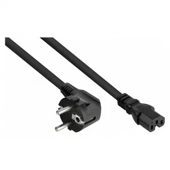 KABELMEISTER leņķa Schuko uz IEC C15 strāvas vads 0.5m melns