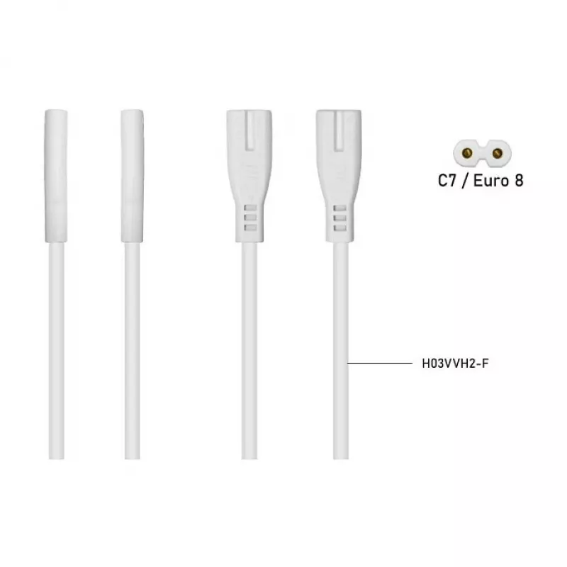 Kabelmeister Euro pagarinātājkabelis C8 ligzda uz C7 spraudni 0,2 m melns