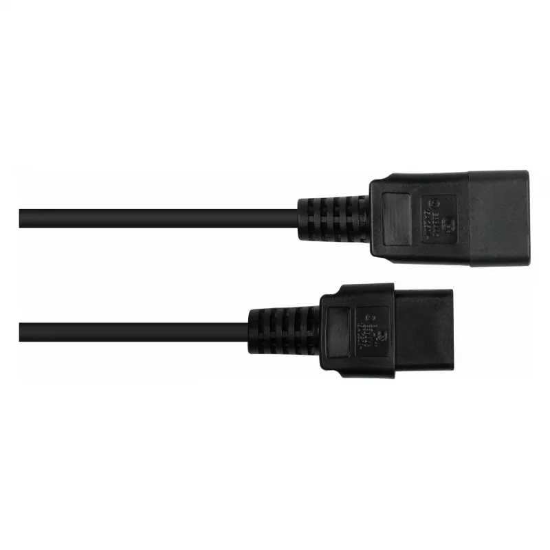Kabelmeister IEC barošanas pagarinātājkabelis C20 uz C19 – 2 m, melns