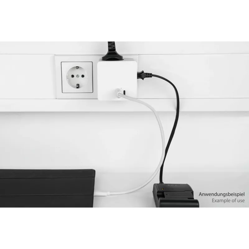KABELMEISTER Power Strip Cube ar 3x Schutzkontakt kontaktligzdām, USB-C 20W PD 3.0 un USB-A 18W, 1.5m, balts