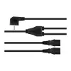 Kabelmeister Schuko spraudnis (90° leņķa) uz 2x IEC C13 Y-veida sadalītāja kabelis, 2m, melns