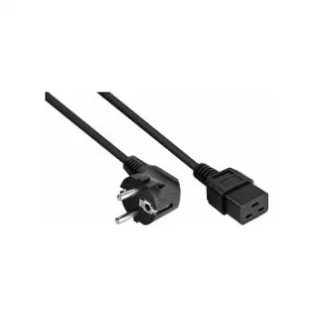 Kabelmeister SK0190-S050 Schuko barošanas vads, 90° leņķa CEE 7/7 uz C19, 5m, melns