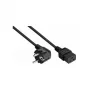 Kabelmeister SK0190-S050 Schuko barošanas vads, 90° leņķa CEE 7/7 uz C19, 5m, melns