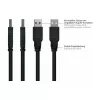 Kabelmeister USB 2.0 pagarinājuma kabelis, Type-A vīriešu savienotājs uz paneļa Type-A sieviešu savienotāju, 1m, melns