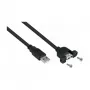 Kabelmeister USB 2.0 pagarinājuma kabelis, Type-A vīriešu savienotājs uz paneļa Type-A sieviešu savienotāju, 1m, melns