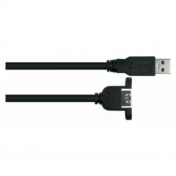 Kabelmeister USB 3.0 paneļa pagarinātājkabelis, USB-A vīrietis uz USB-A sieviete, 0,5 m, melns, UL sertificēts