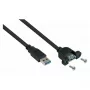 Kabelmeister USB 3.0 paneļa pagarinātājkabelis, USB-A vīrietis uz USB-A sieviete, 0,5 m, melns, UL sertificēts