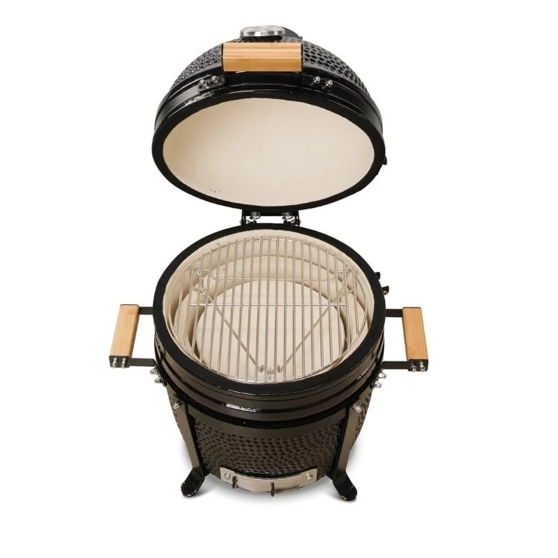 KAMADO BONO MINIMO 15 (40CM) Kamado keramikas grils, 33 cm gatavošanas režģis, spīdīgi melns