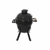 Kamado Bono Picnic keramiskais grils 13 collu kamado bārbekjū grils ar ratiņiem, ogles, melns