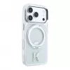 Karl Lagerfeld IML Ring Stand 360 Kameo Metal Macīgais vāciņš iPhone 18 Pro / 17 Pro - Caurspīdīgs