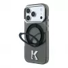 Karl Lagerfeld IML Ring Stand 360 Kameo Metal MagSafe maciņš iPhone 18 Pro Max / 17 Pro Max - Melns