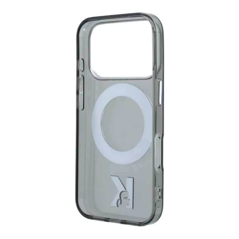 Karl Lagerfeld IML Ring Stand 360 Kameo Metal MagSafe maciņš iPhone 18 Pro Max / 17 Pro Max - Melns
