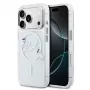 Karl Lagerfeld iPhone 15 Pro MagSafe cietais vāciņš, caurspīdīgs ar Karl Script logotipu