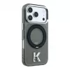 Karl Lagerfeld iPhone 18 Pro / 17 Pro MagSafe IML Ring Stand 360 Kameo Metal Maciņš - Melns