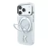 Karl Lagerfeld iPhone 18 Pro Max / 17 Pro Max MagSafe IML gredzena statīvs 360 Kameo metāla caurspīdīgs maciņš