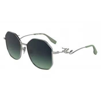 KARL LAGERFELD KL358S-041 Sieviešu saulesbrilles - Melns rāmis, Pelēkas lēcas, 57mm