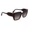 KARL LAGERFELD KL6098SN-240 Sieviešu kvadrātveida acetāta saulesbrilles - Brūns Havana rāmis, Brūnas gradienta lēcas - 52/19/140 mm