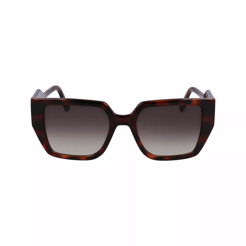 KARL LAGERFELD KL6098SN-240 Sieviešu kvadrātveida acetāta saulesbrilles - Brūns Havana rāmis, Brūnas gradienta lēcas - 52/19/140 mm