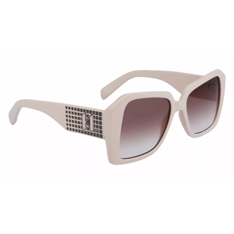KARL LAGERFELD KL6140S531710 Sieviešu taisnstūra saulesbrilles Melnas/Pelēkas 53mm
