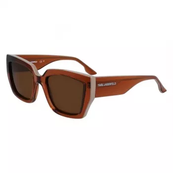 KARL LAGERFELD KL6143S-246 Sieviešu saulesbrilles Havana Brūns Bruņurupuča Acetāta Rāmis Brūns Gradienta Lēcas 53mm