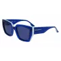 KARL LAGERFELD KL6143S-400 Sieviešu kvadrātveida acetāta saulesbrilles, tumši zils rāmis, pelēka gradienta lēca, 53 mm