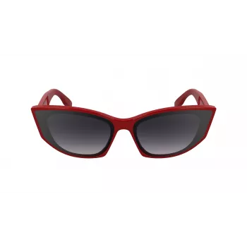 KARL LAGERFELD KL6162S-600 Sieviešu tauriņveida saulesbrilles - Sarkans/Bordo acetāta rāmis, gradienta brūnas lēcas, 64/14/140 mm