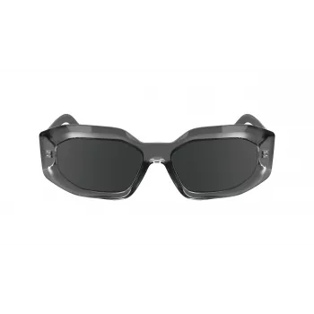 KARL LAGERFELD KL6167S-020 Sieviešu kvadrātveida saulesbrilles - Melns acetāta rāmis, pelēki dūmu stikli, 53 mm