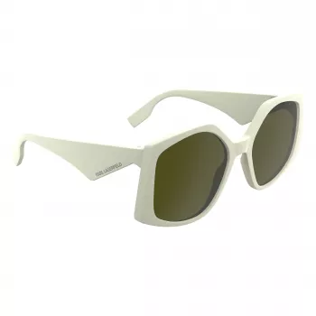 KARL LAGERFELD KL6208S-105 Sieviešu saulesbrilles - Melns acetāta rāmis, Pelēkas polikarbonāta lēcas, 55mm
