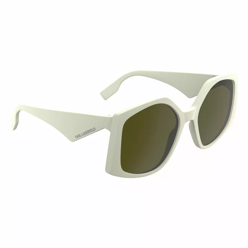 KARL LAGERFELD KL6208S-105 Sieviešu saulesbrilles - Melns acetāta rāmis, Pelēkas polikarbonāta lēcas, 55mm