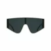 KARL LAGERFELD KL6209S-105 Unisex Square Sunglasses, Shiny Black Frame, Grey Lens, 65/19/140 mm