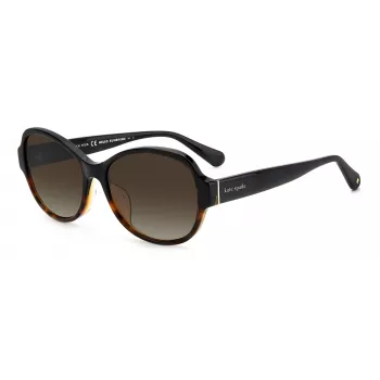Kate Spade Addilynn sieviešu saulesbrilles - melns acetāta rāmis, pelēki gradienta lēcas - 57/17/145 mm