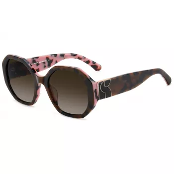 KATE SPADE Sieviešu Flynnieg/S Kvadrātveida Saulesbrilles - Melns Acetāta Rāmis, Pelēkas Polikarbonāta Lēcas, UV400 Aizsardzība (54/20/140 mm)