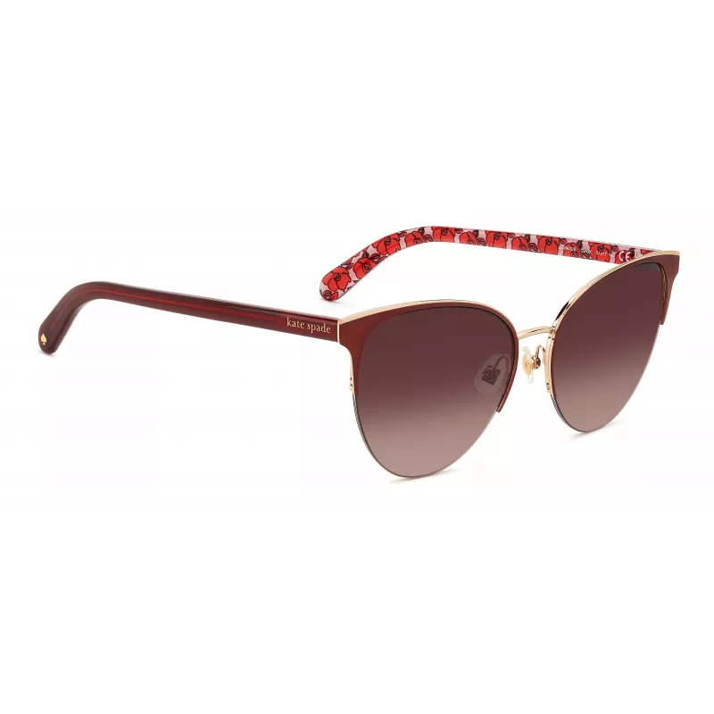 KATE SPADE Sieviešu Izara kaķacs formas saulesbrilles - Melns acetāta rāmis ar pelēku gradienta lēcu - 57/17/140 mm