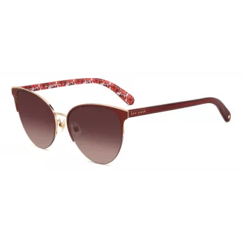 KATE SPADE Sieviešu Izara kaķacs formas saulesbrilles - Melns acetāta rāmis ar pelēku gradienta lēcu - 57/17/140 mm
