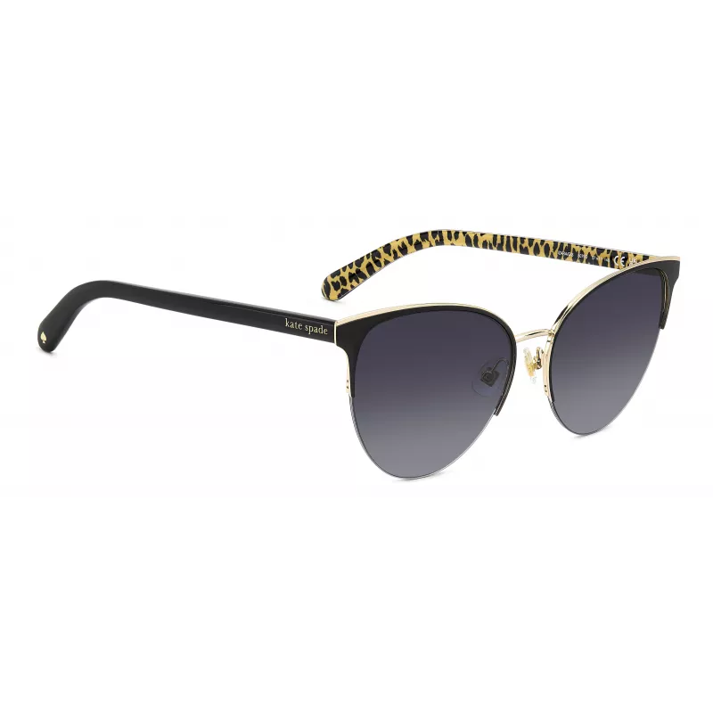 KATE SPADE Sieviešu Izara Cat Eye Saulesbrilles IZARAGS807F79 - Melns acetāta rāmis, Pelēkas polikarbonāta lēcas, 57mm