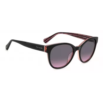 KATE SPADE Sieviešu Nathalie GS807 Saulesbrilles - Melns Acetāta Rāmis Pelēks Gradienta Lēcas 55/17/140 mm