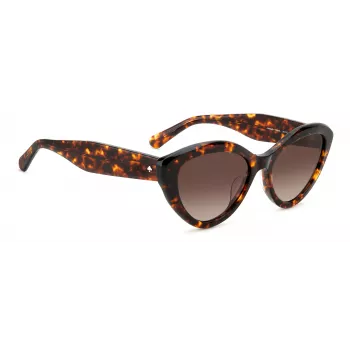 KATE SPADE Sieviešu saulesbrilles JUNIGS086F5HA - Melns acetāta rāmis, Pelēkas polikarbonāta lēcas, 55/17/140 mm