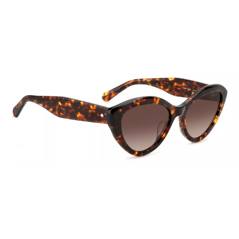 KATE SPADE Sieviešu saulesbrilles JUNIGS086F5HA - Melns acetāta rāmis, Pelēkas polikarbonāta lēcas, 55/17/140 mm